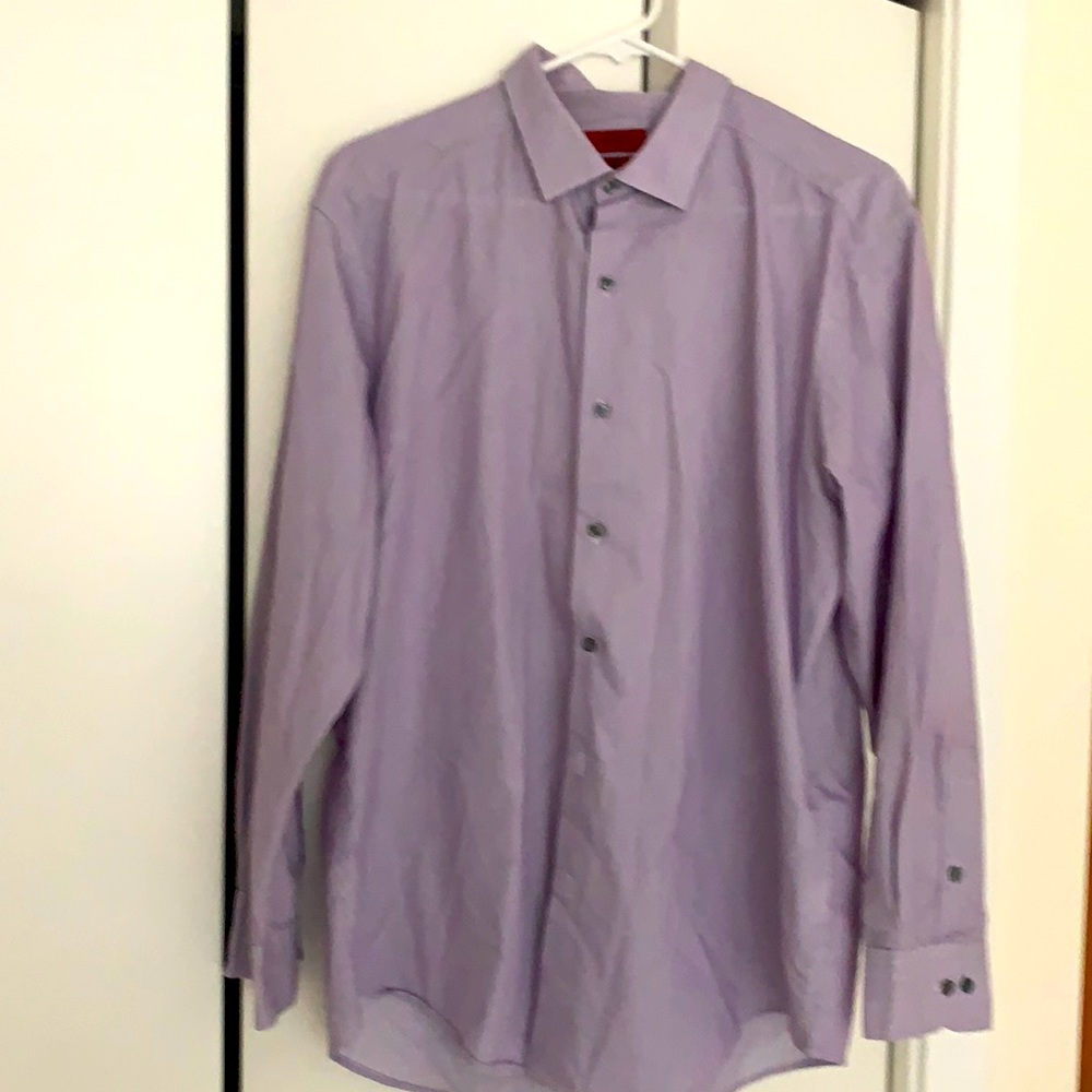 Men’s purple pin-striped dress shirt
